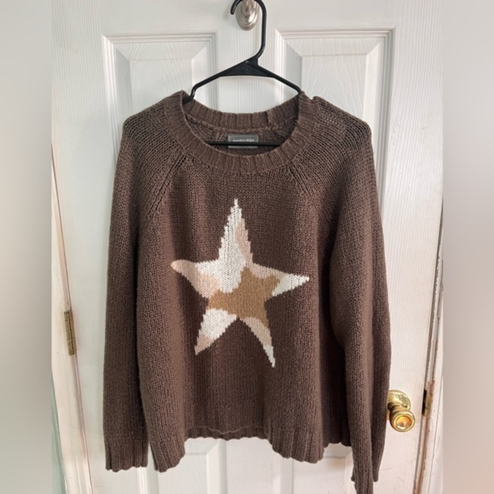 Wooden Ships Brown Star Sweater